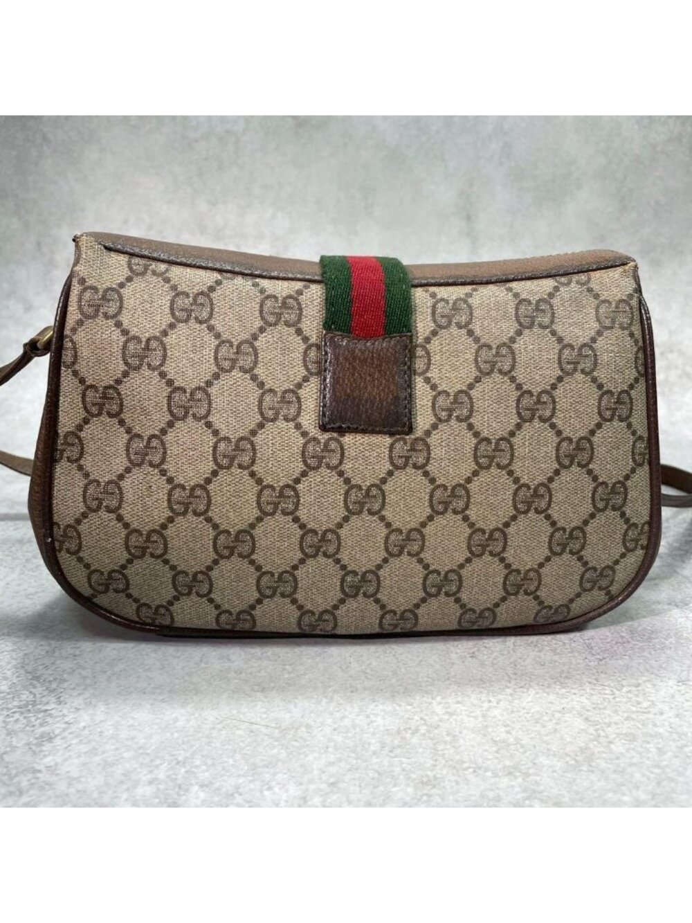 Gucci GG Sherry Line Shoulder Bag Brown Logo - Picture 3 of 10